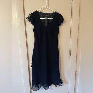 Elegant Black Dress with Ruffle Sleeves by Jones Wear Size 6